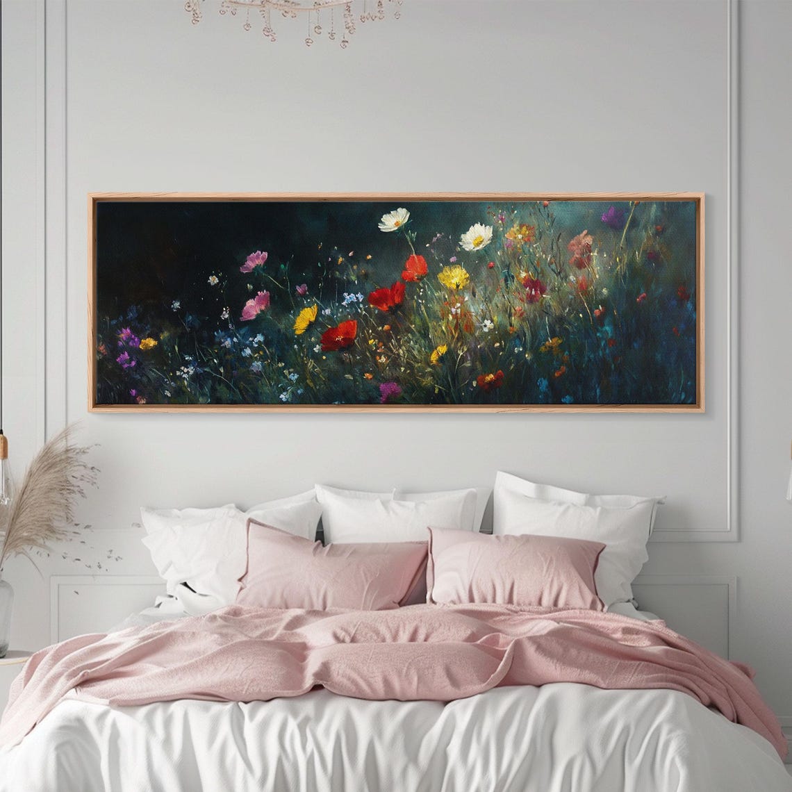 Wildflowers At Midnight Colorful Blooms On Dark Navy Background Poster - Image 3
