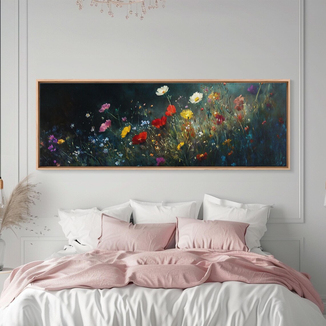 Wildflowers At Midnight Framed Print Moody Decor Boho Minimalist Wall Art Modern Art Floral Or Botanical Wall Art - Image 3