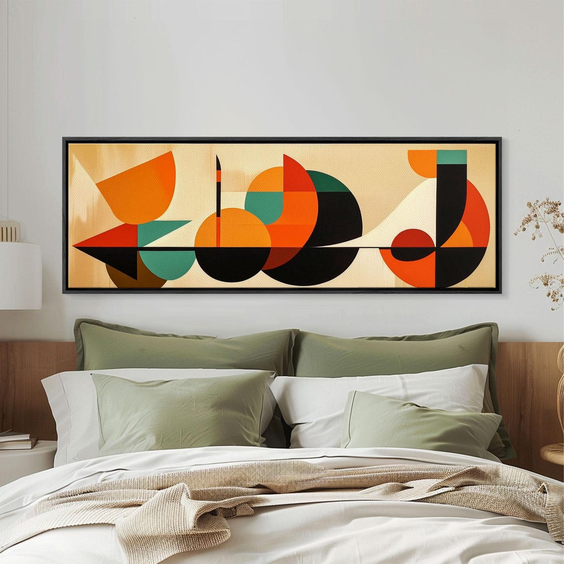 Retro Style Mcm Abstract Art Geometric Patterns Above Sofa Modern Art Modern Home Decor Boho Style Minimalist Wall Art - Image 3