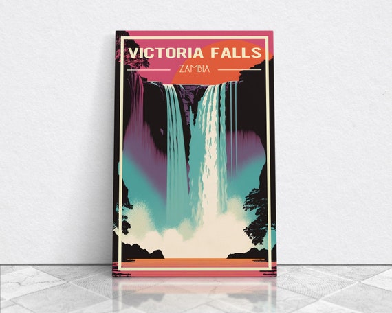 Victoria Falls Wall Art Zambia Poster Africa Wall Print Waterfalls Travel Wall Print Travel Poster Travel Wall Art Wall Print