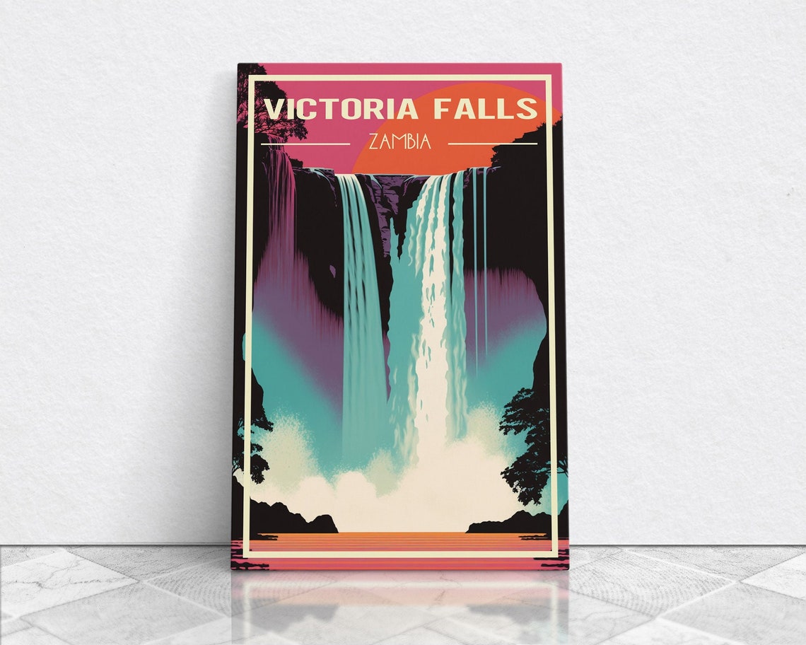 Victoria Falls Wall Art Zambia Poster Africa Wall Print Waterfalls Travel Wall Print Travel Poster Travel Wall Art Wall Print