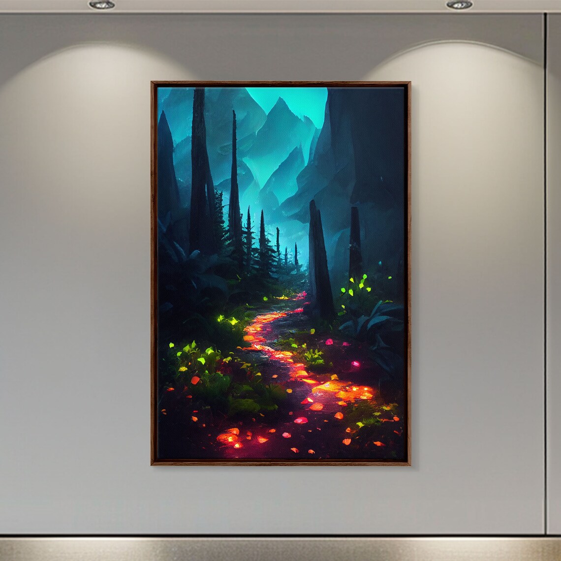 Magical Forest Fantasy Art Print, Glowing Trail - Image 4