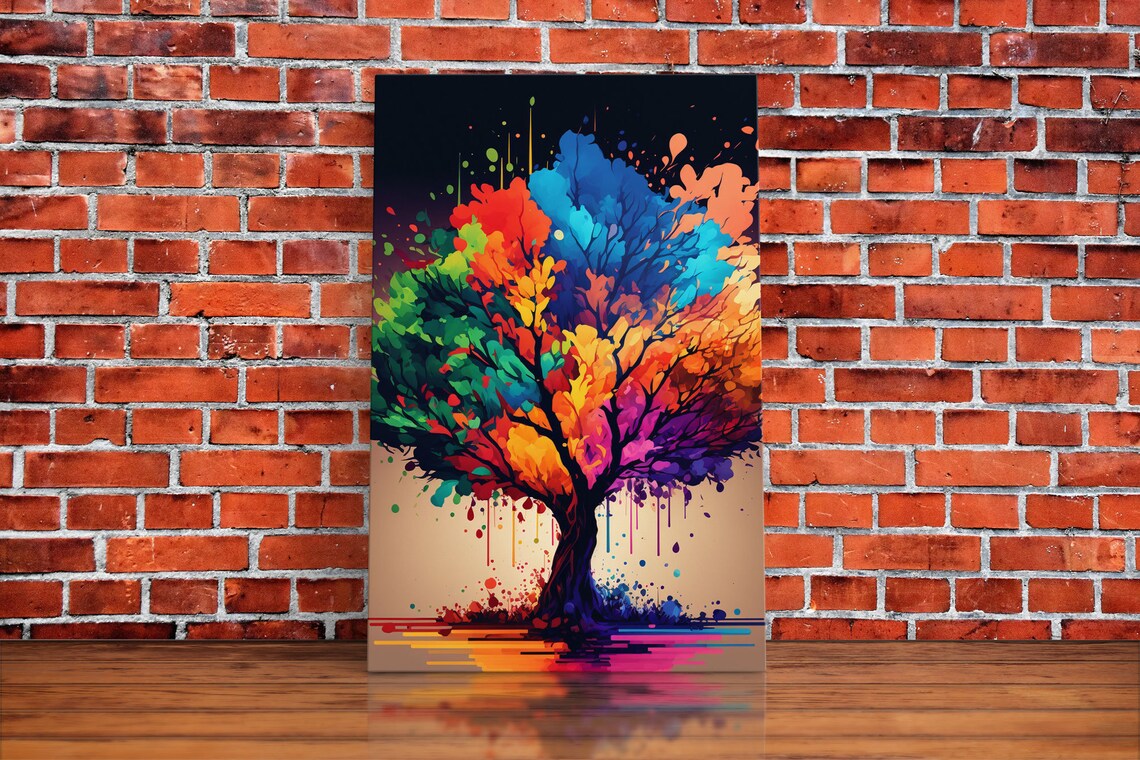 Abstract Tree Watercolor Art Print, Bohemian Landscape - Image 6