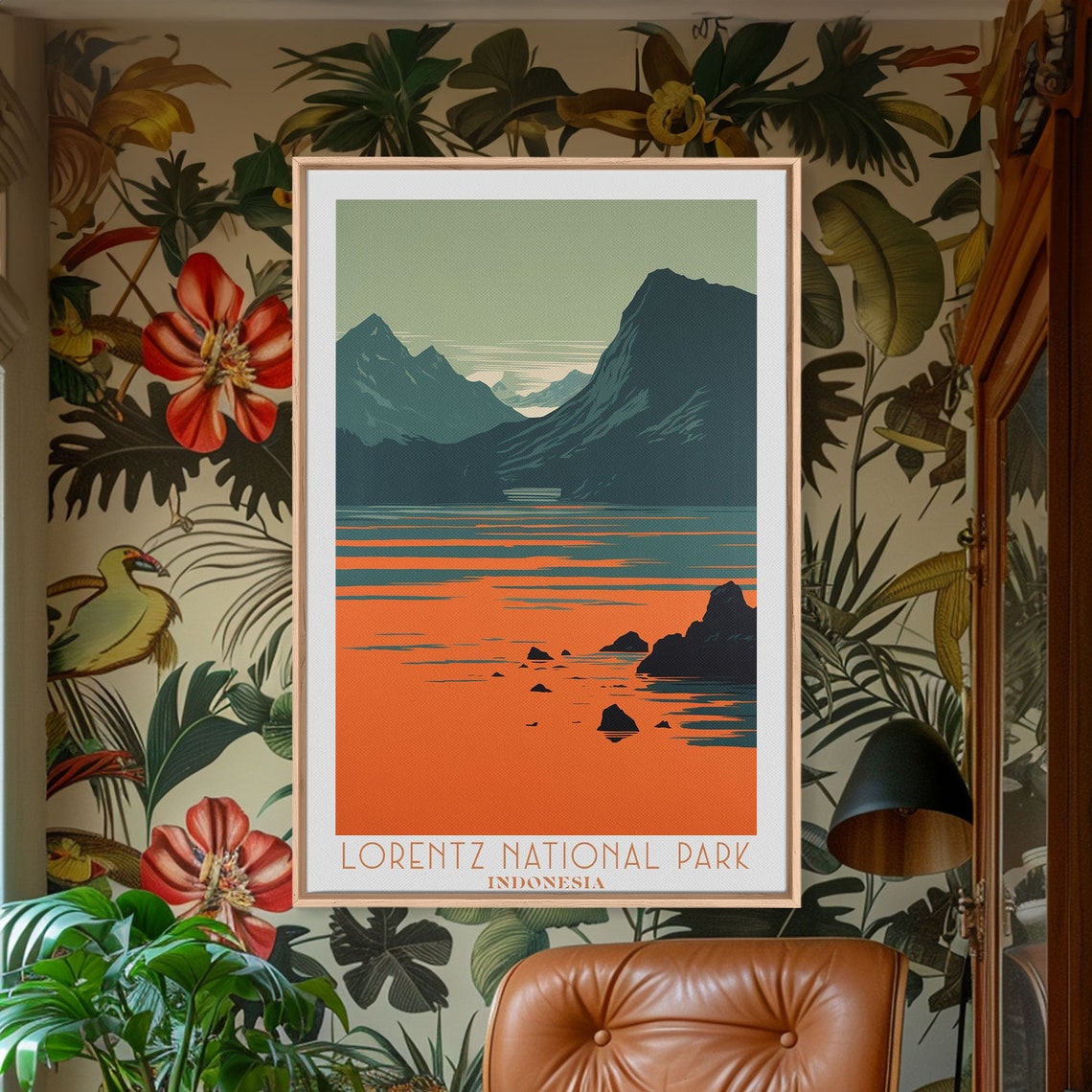 Lorentz National Park Indonesia Sunset Lake Mountains View Poster - Image 2