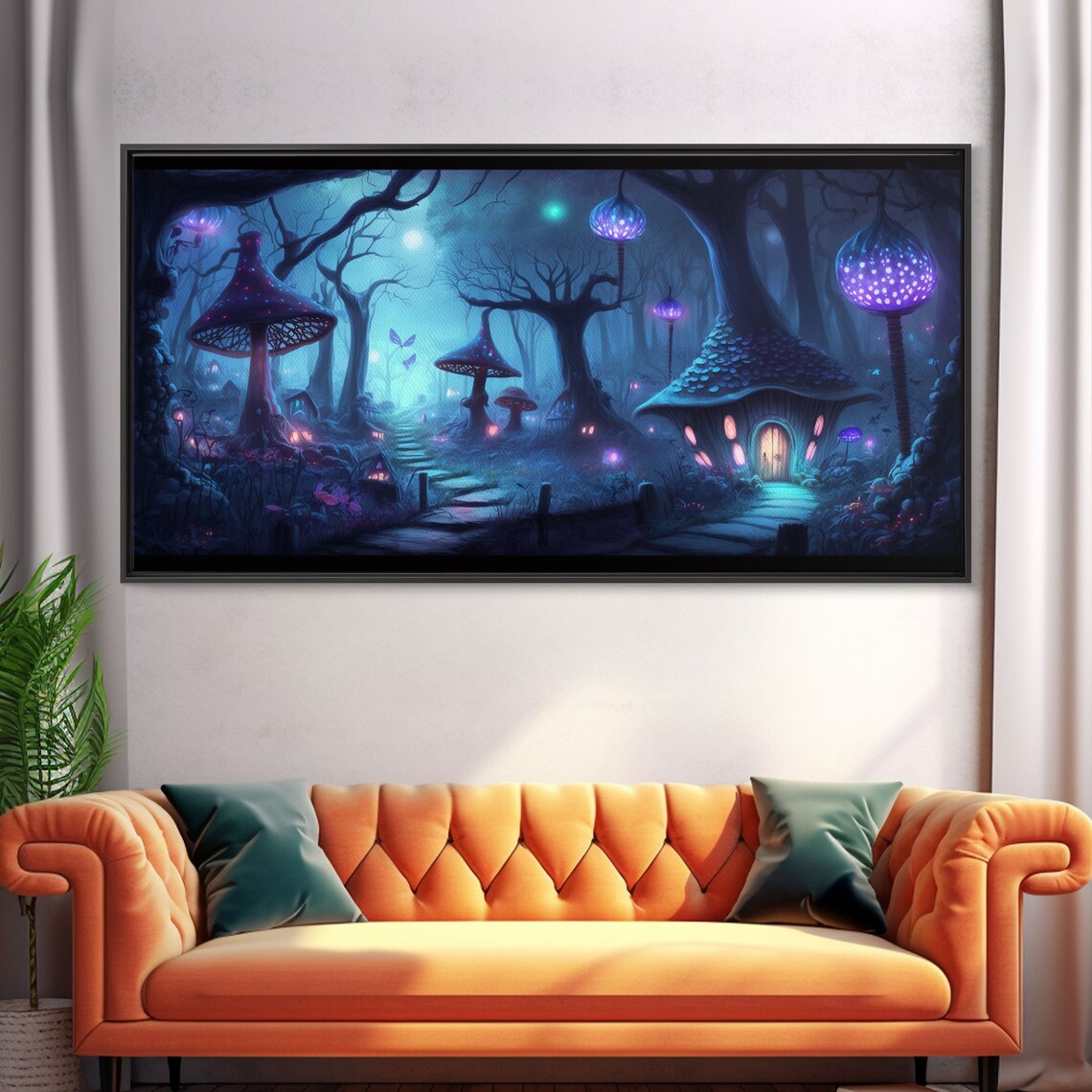 Magical Mushroom Fantasy Forest Wall Art Print