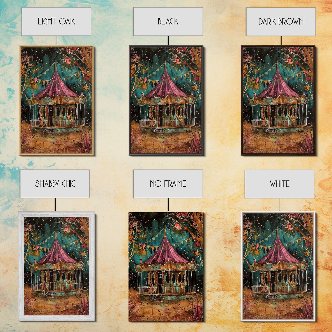 Nighttime Haunted Forest Path, Halloween Artwork - Image 2