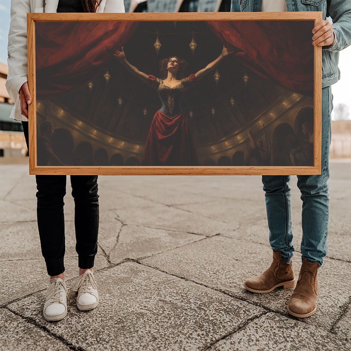 Theater Performer Red Dress Dark Stage Circus Spotlight Art Poster - Image 5