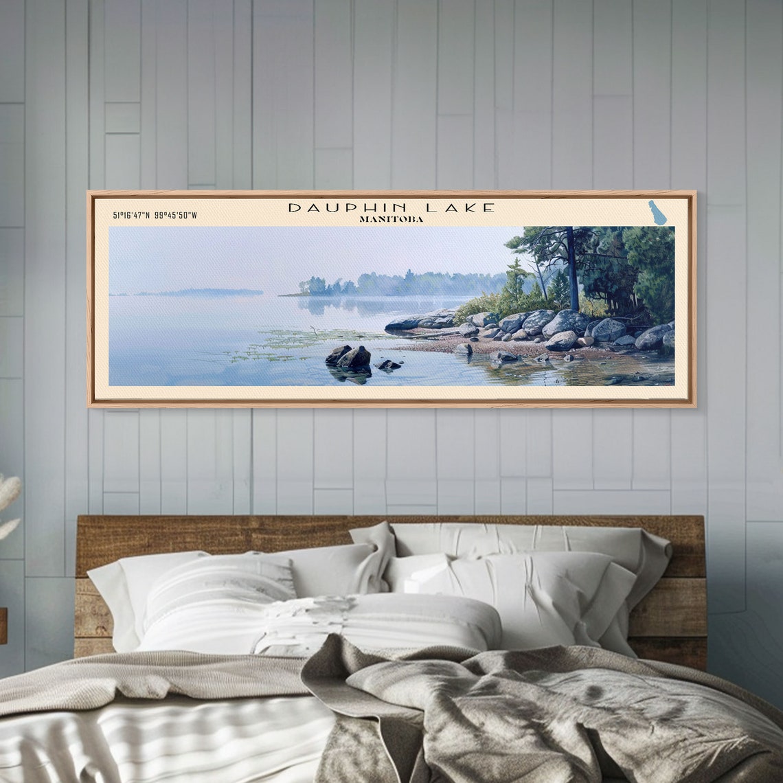 Dauphin Lake Manitoba Rocky Shore Pine Calm Water Travel Poster - Image 4
