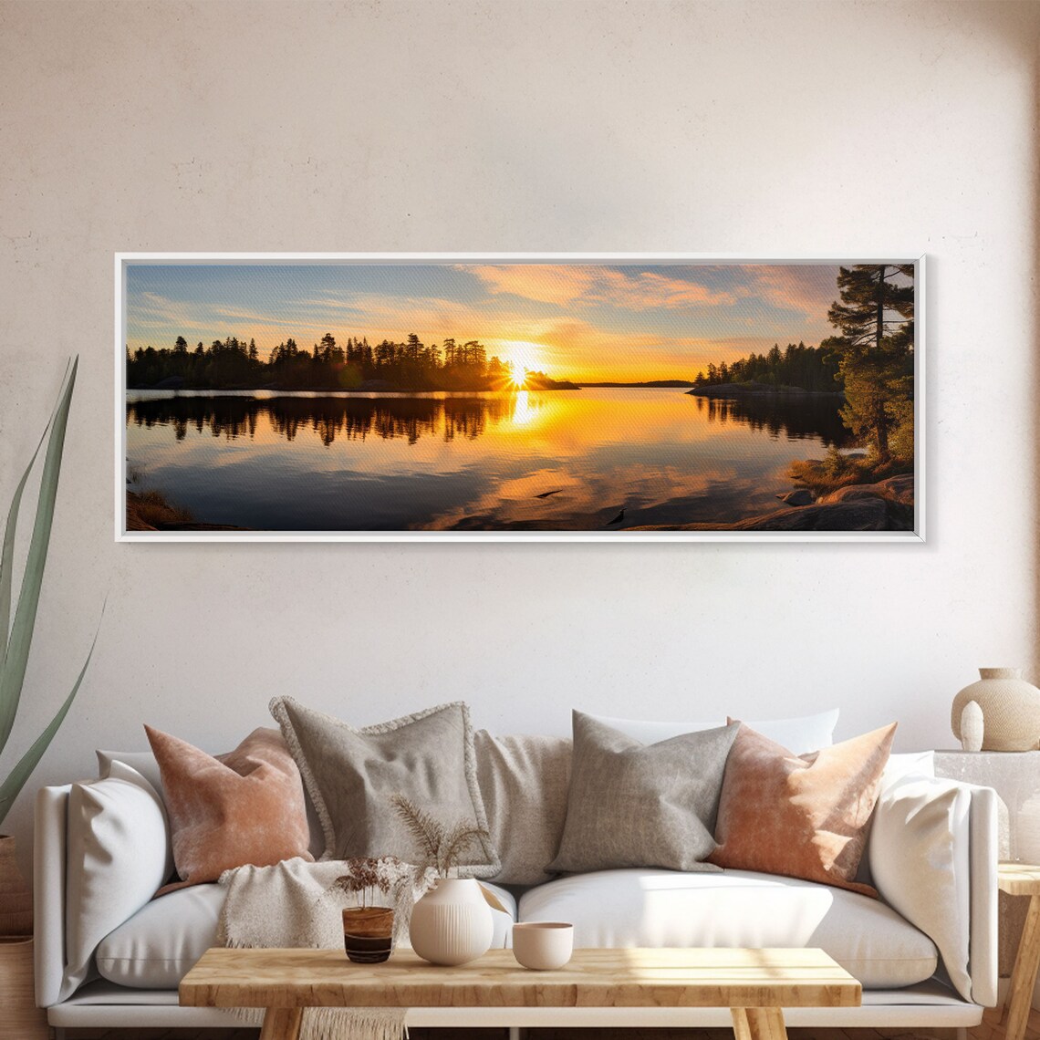 Voyageurs National Park Sunset Lake Sunburst Reflection Panoramic Poster - Image 4