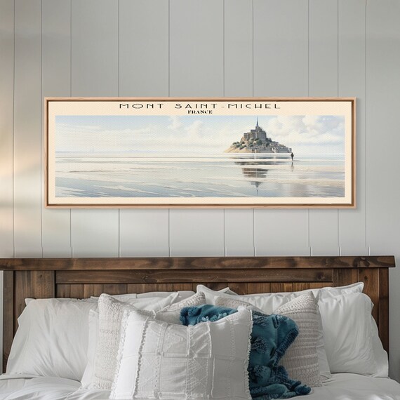 Mont Saint Michel France Abbey Island Tidal Flat Reflection Travel Poster