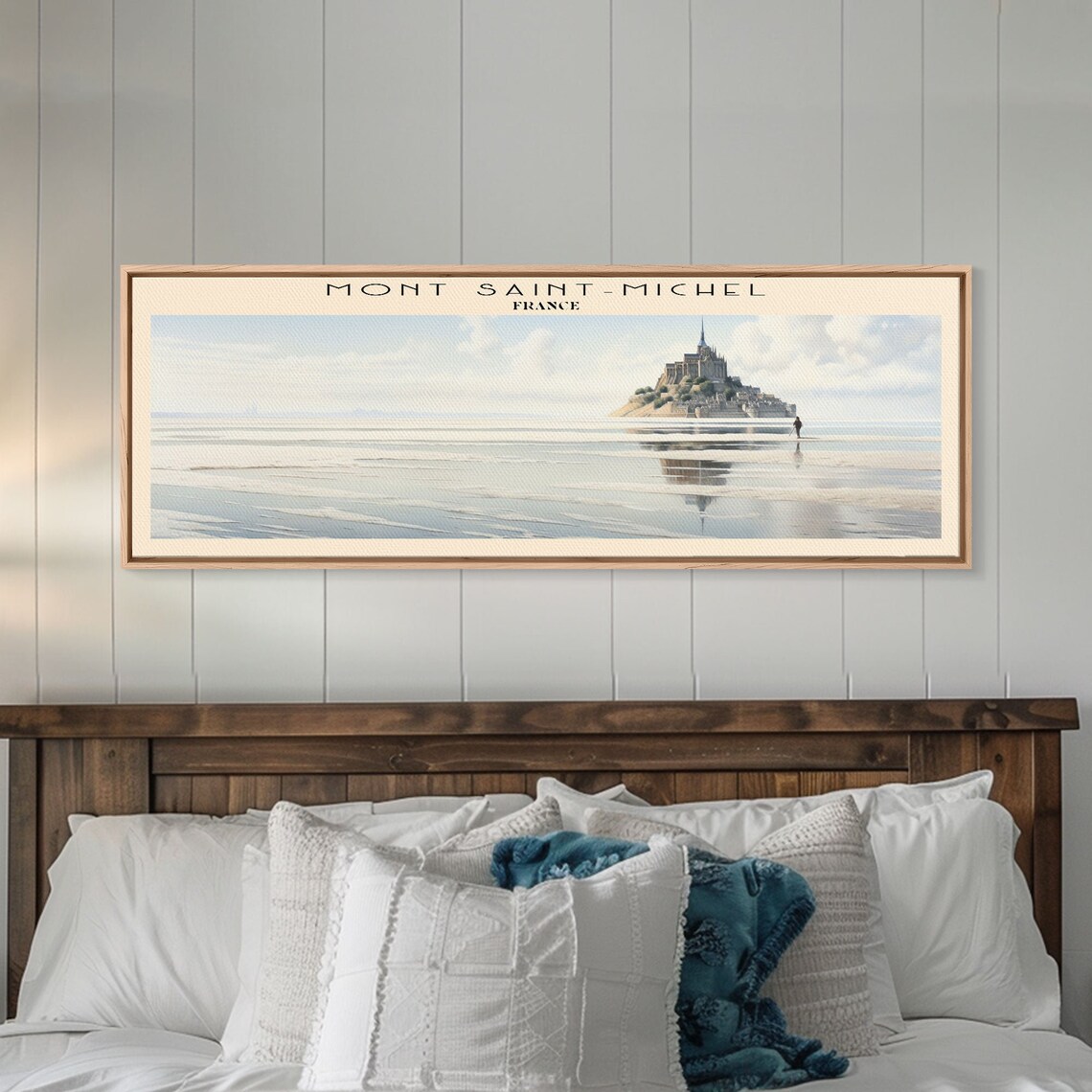 Mont Saint Michel France Abbey Island Tidal Flat Reflection Travel Poster
