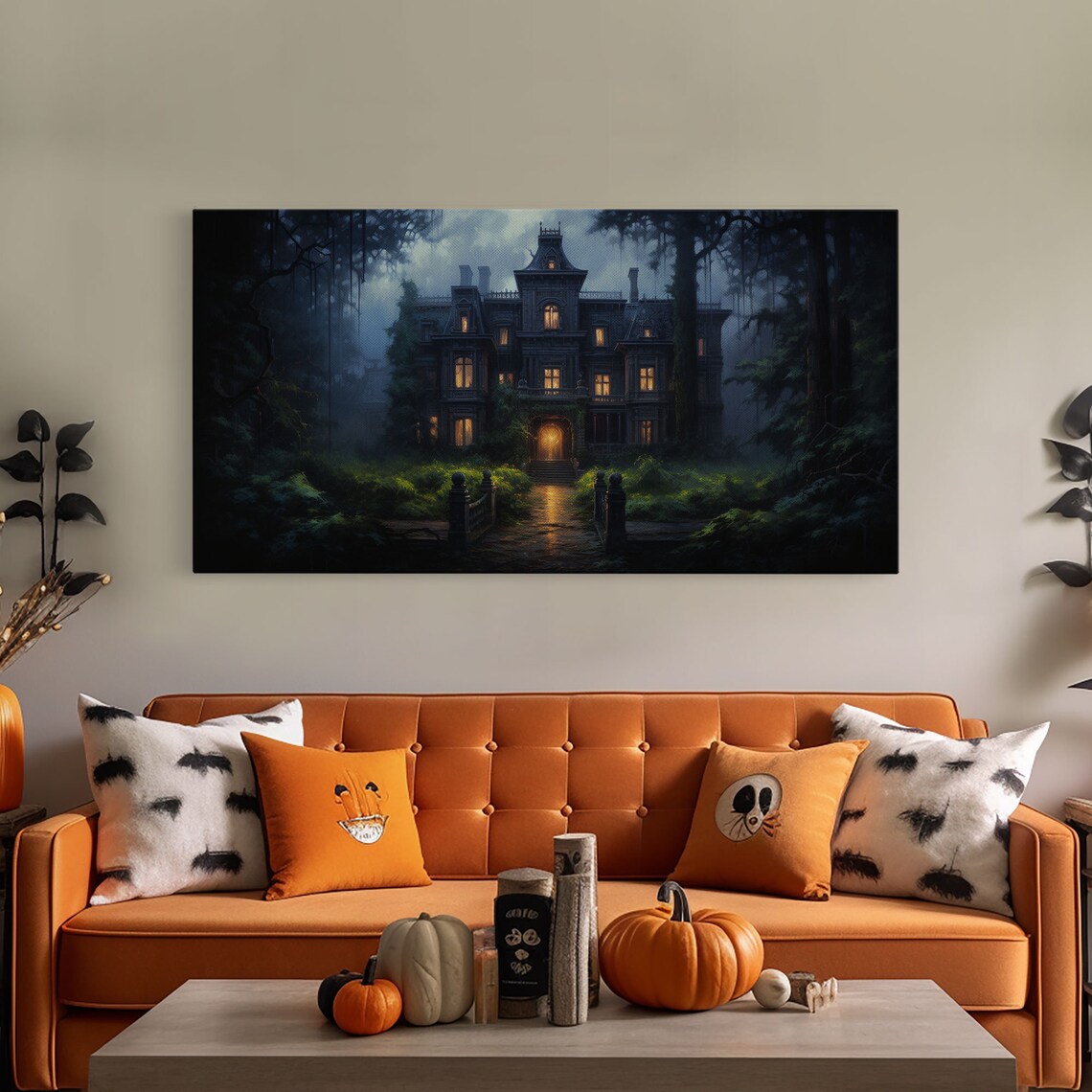 Haunted Victorian Mansion, Spooky Halloween Art Print - Image 4