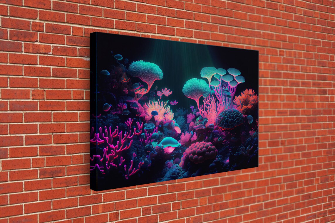 Coral Reef Synthwave Aesthetic Ocean Art Print - Image 3