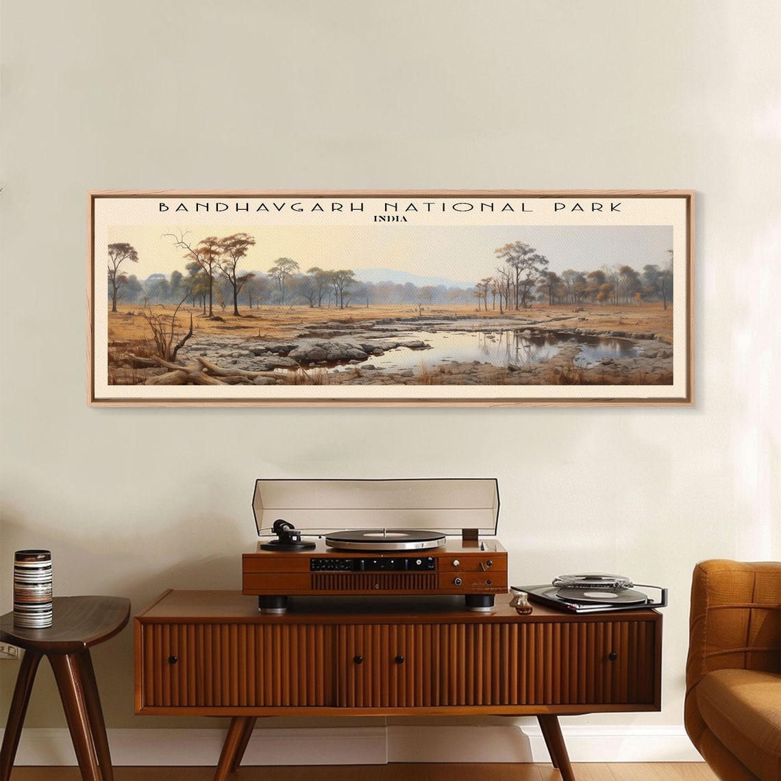 Bandhavgarh National Park India Golden Savanna Waterhole Travel Poster - Image 6