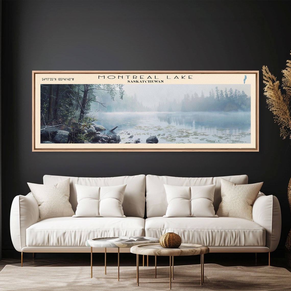 Montreal Lake Saskatchewan Foggy Rocky Shoreline Lily Pad Lake Poster - Image 3