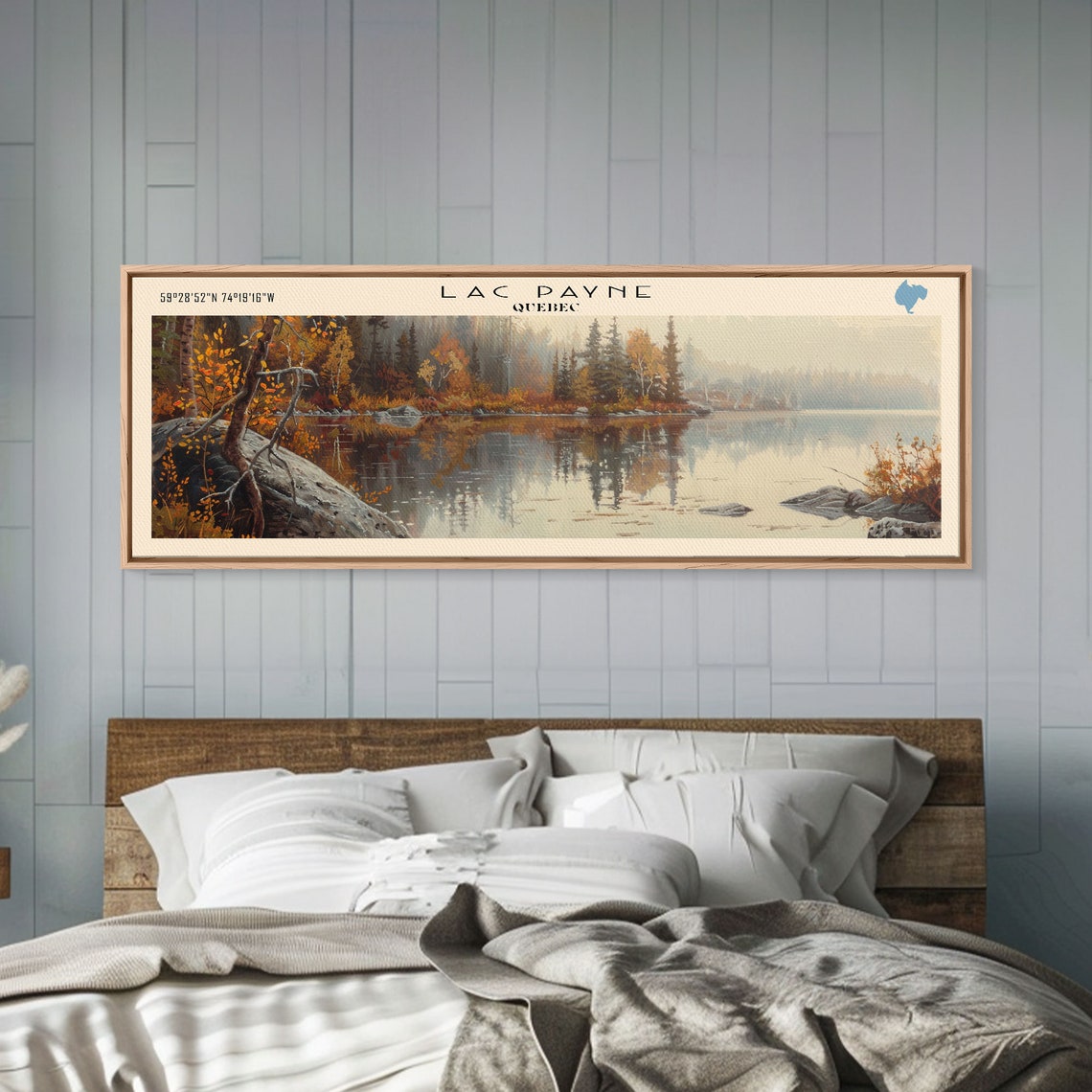 Lac Payne Quebec Autumn Gold Forest Calm Lake Reflection Poster - Image 2