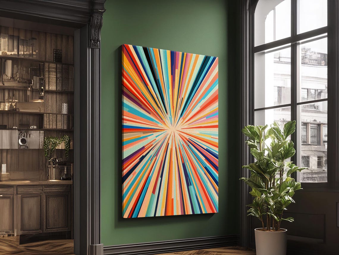 Colorful Sunburst Starburst Rays Abstract Modern Art Decor Poster - Image 3