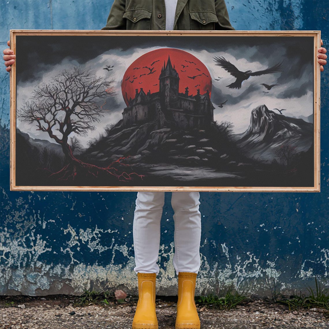 Haunted Castle Blood Moon Crows Dead Tree Gothic Horror Dark Poster - Image 6