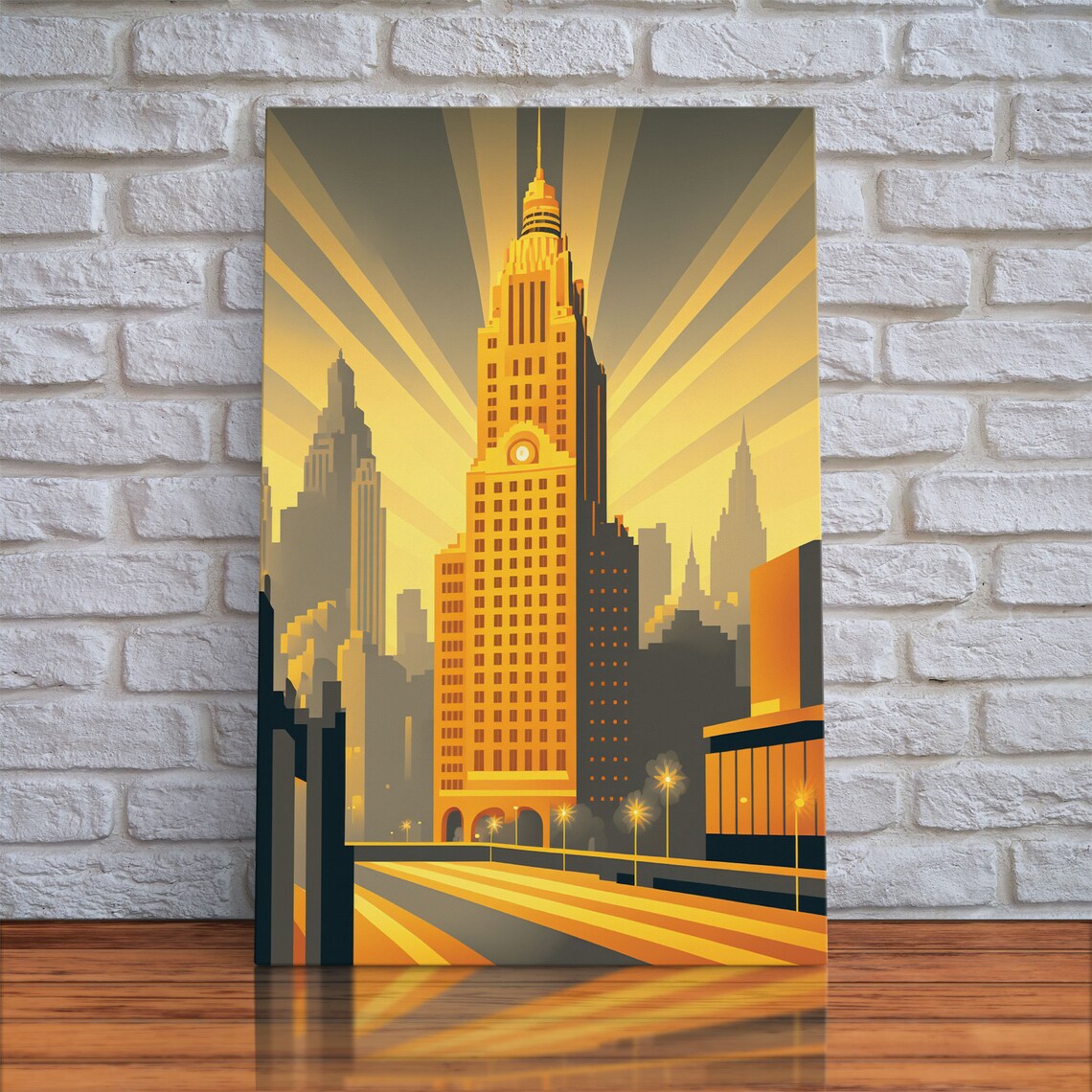 Art Deco Architecture, 1930s Style City Skyline Poster - Image 4
