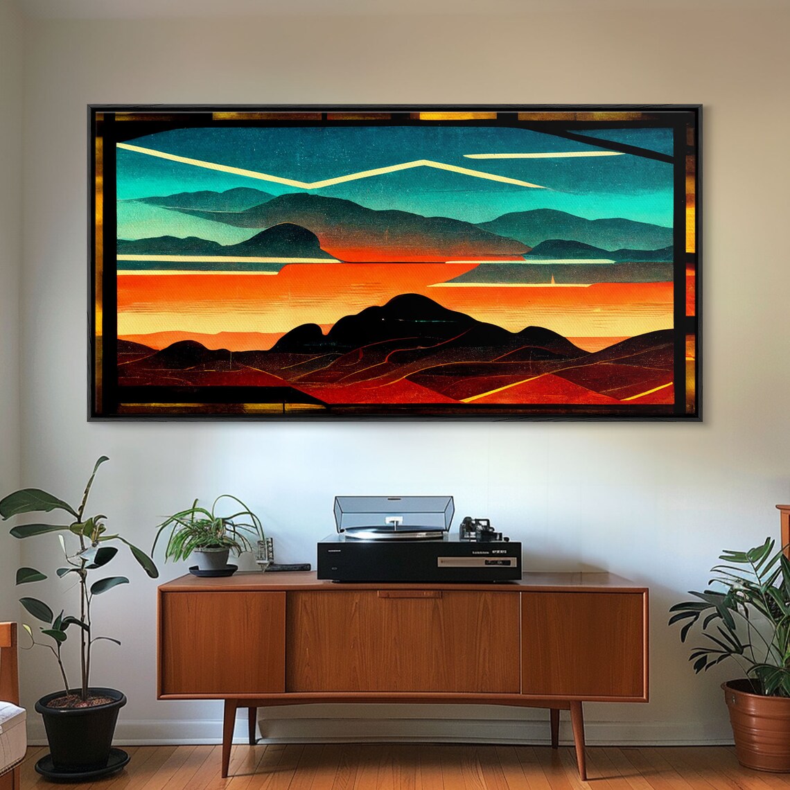 Pueblo Style Art Deco Sunset, Desert Wall Art Print - Image 3