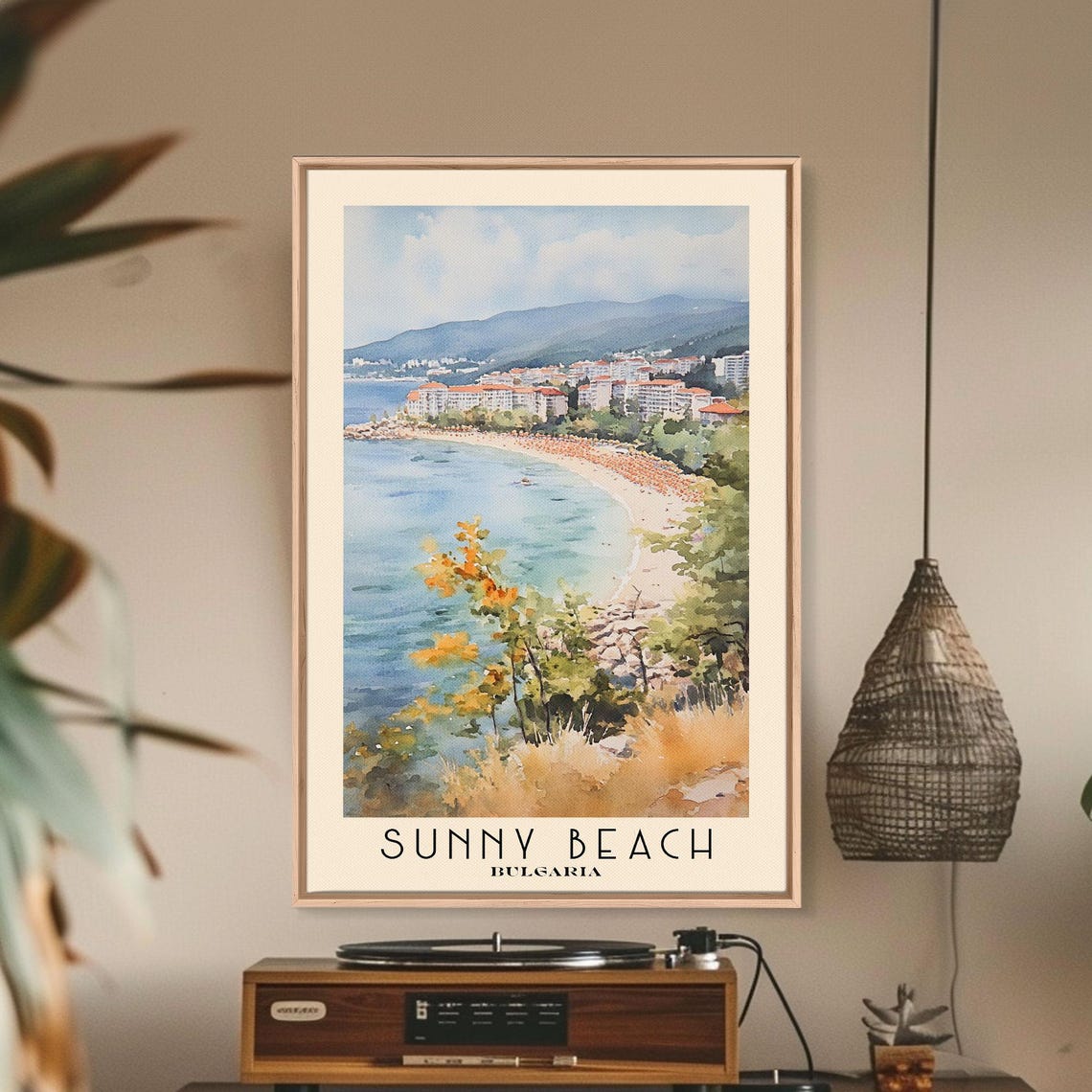 Sunny Beach Bulgaria Resort Bay Hotels Umbrella Lined Sand Poster - Image 3