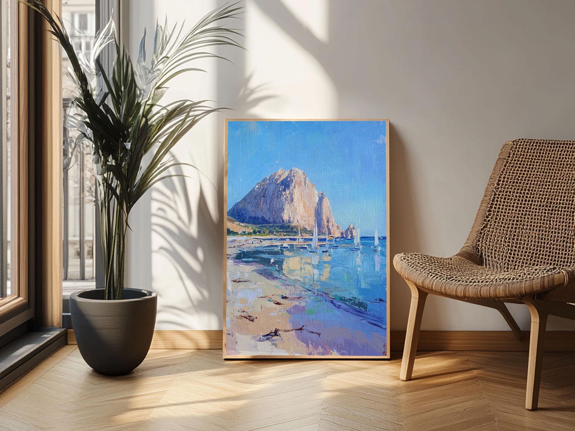 Morro Bay California Wall Art Framed Print California Decor California Painting Wall Art Oil Painting Of Morro Bay Nautical Decor - Image 2