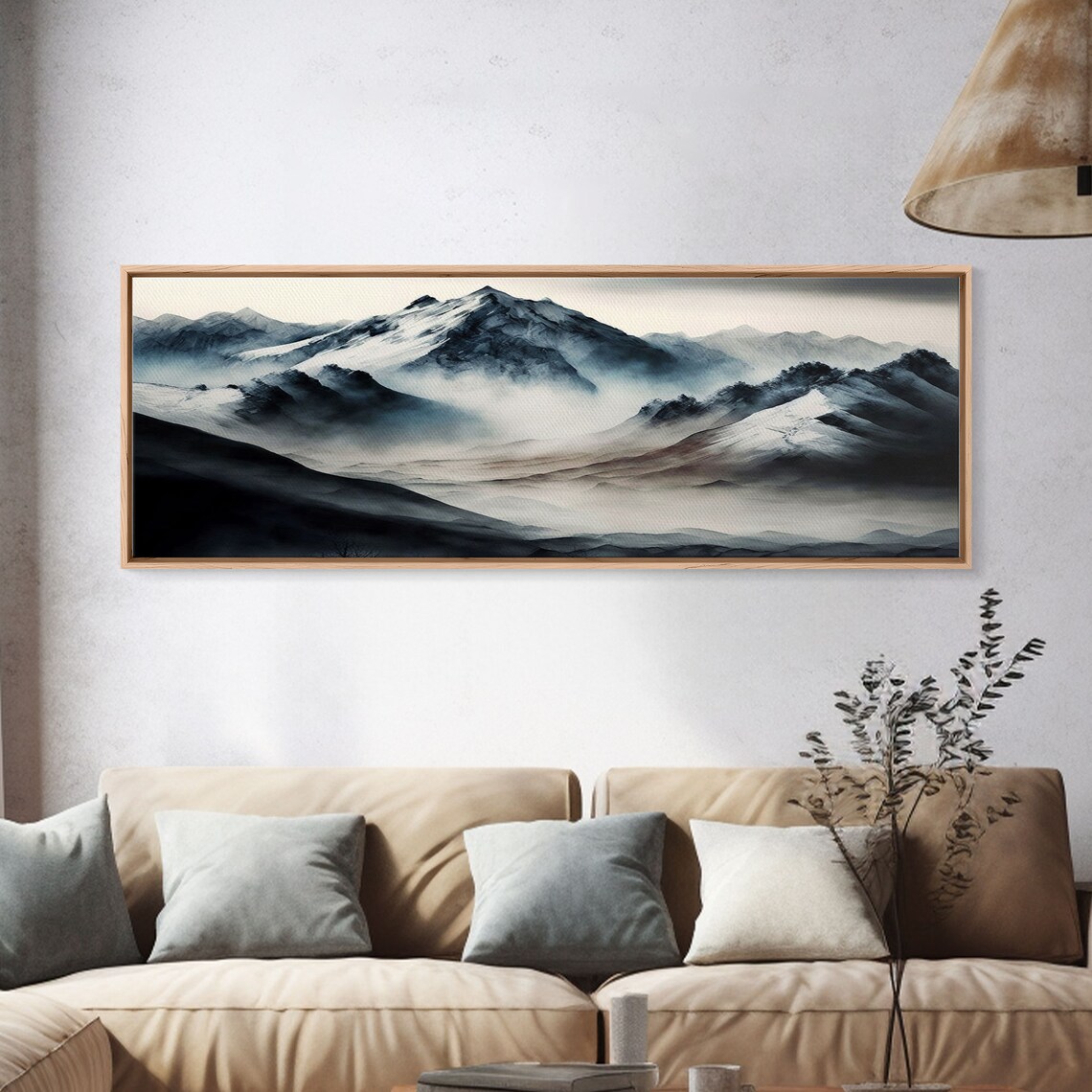 Watercolor Snowy Mountain Lake Reflection Art Print - Image 4