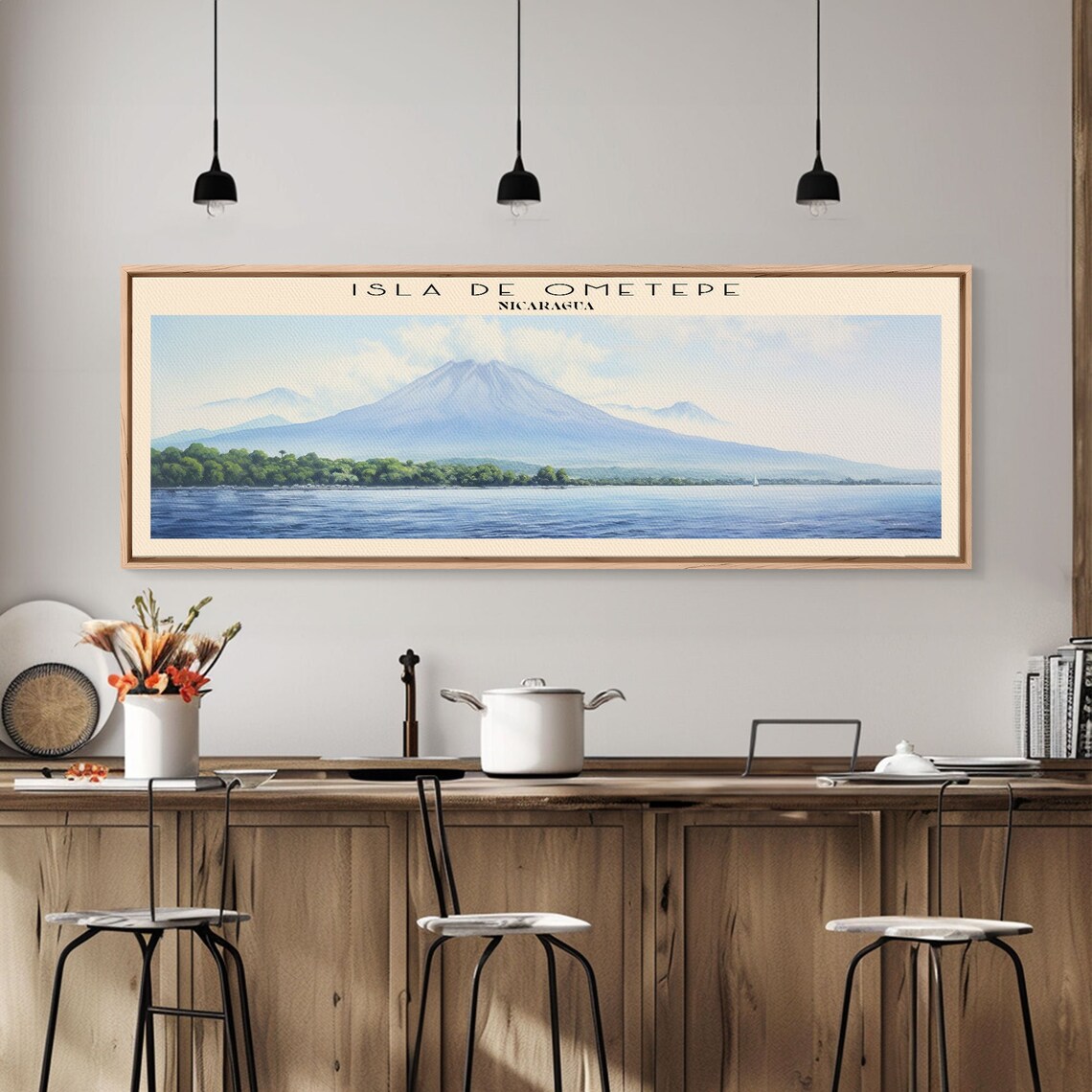 Isla De Ometepe Framed Print Travel Poster Panoramic Wall Art Home Decor Gift For Travel Lover Wall Hanging - Image 4