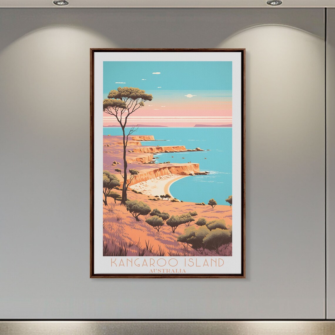 Kangaroo Island Australia Coastal Cliffs Turquoise Ocean Vintage Poster - Image 4