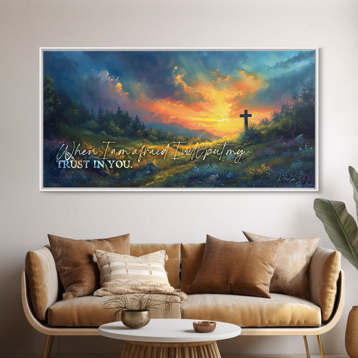 Psalm 563 When I Am Afraid Framed Print Scripture Wall Art Christian Paintings House Warming Gift Bible Verse Print Giant Art - Image 5