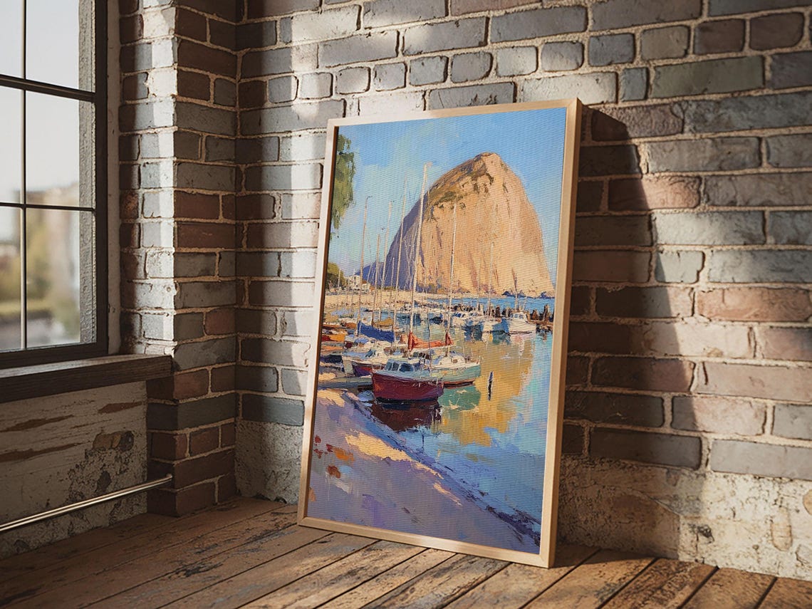 Italian Seaside Village Framed Print Sailboat Painting Italy Painting Italy Vacation Gift Idea Maine Oil Painting Home Decor - Image 3