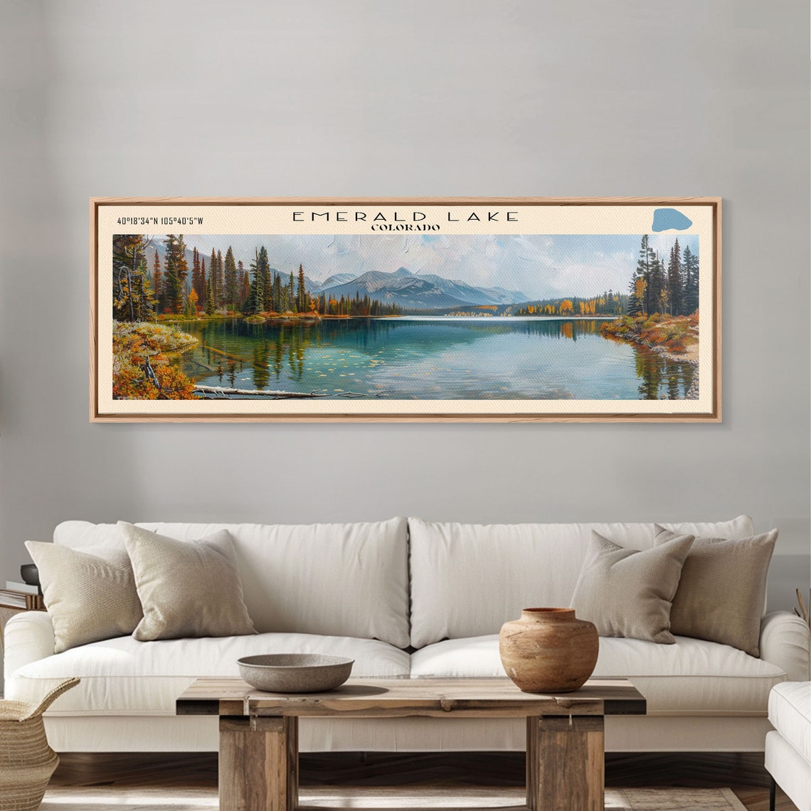Emerald Lake Colorado Mountain Peaks Pine Forest Green Water Poster