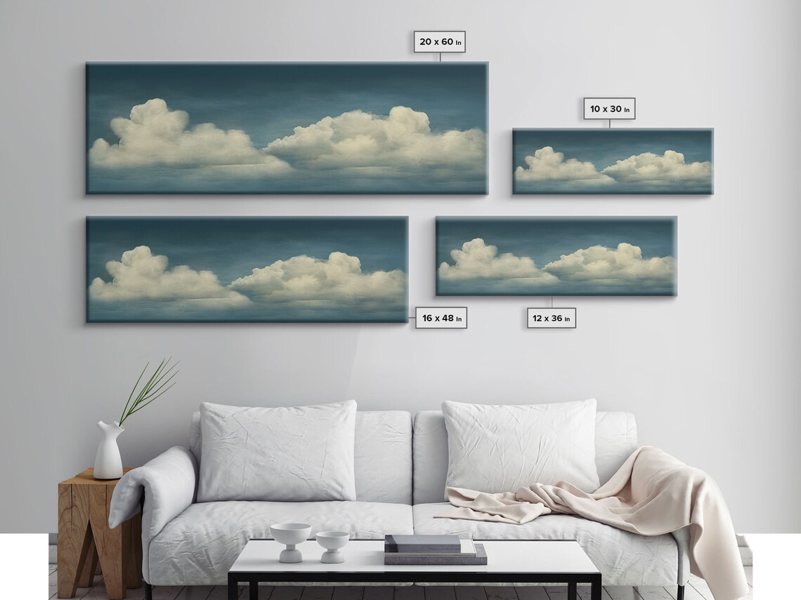 Clouds on a Blue Sky Wide Panoramic Art Print - Image 2