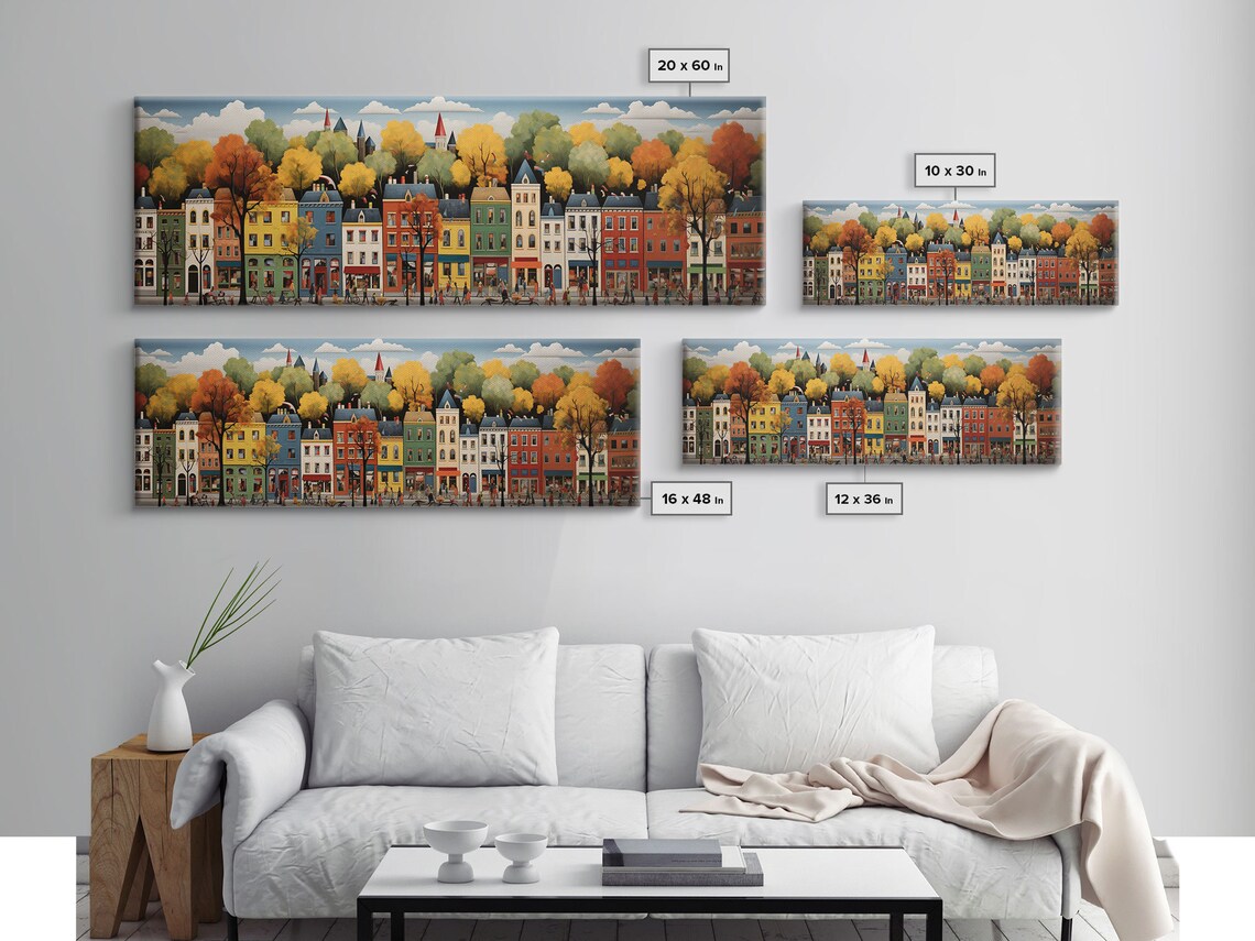 Boston Row Houses, 1800s Panoramic Travel Poster - Image 2