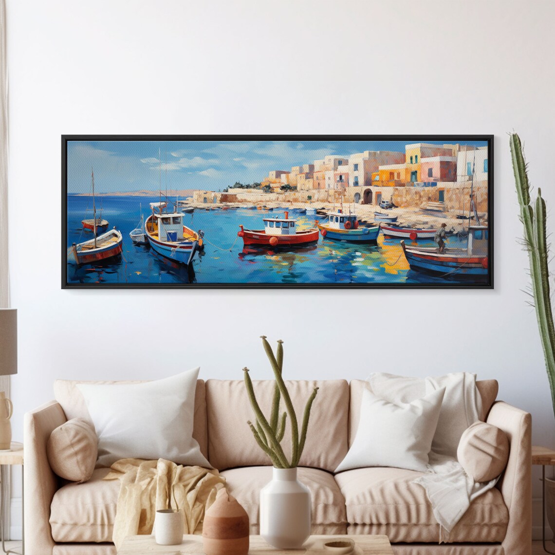 Moroccan Fishing Village At Sunset Watercolor Art Print - Image 5