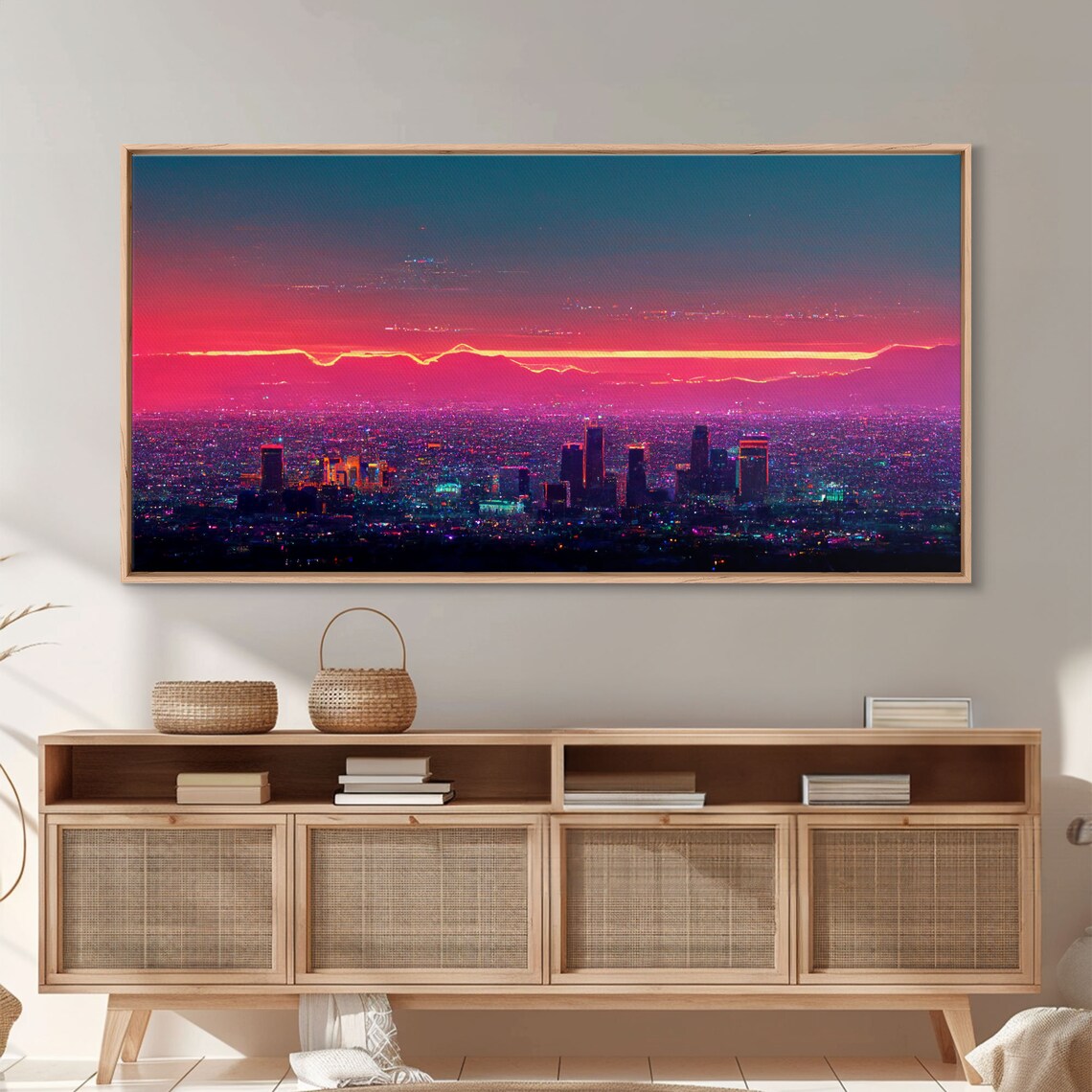 Los Angeles Sunset, Vaporwave California Art Print