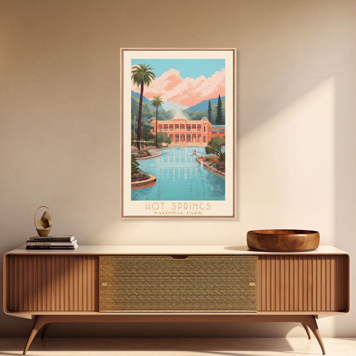 Hot Springs National Park Bathhouse Pool Palm Trees Arkansas Travel Poster - Image 3