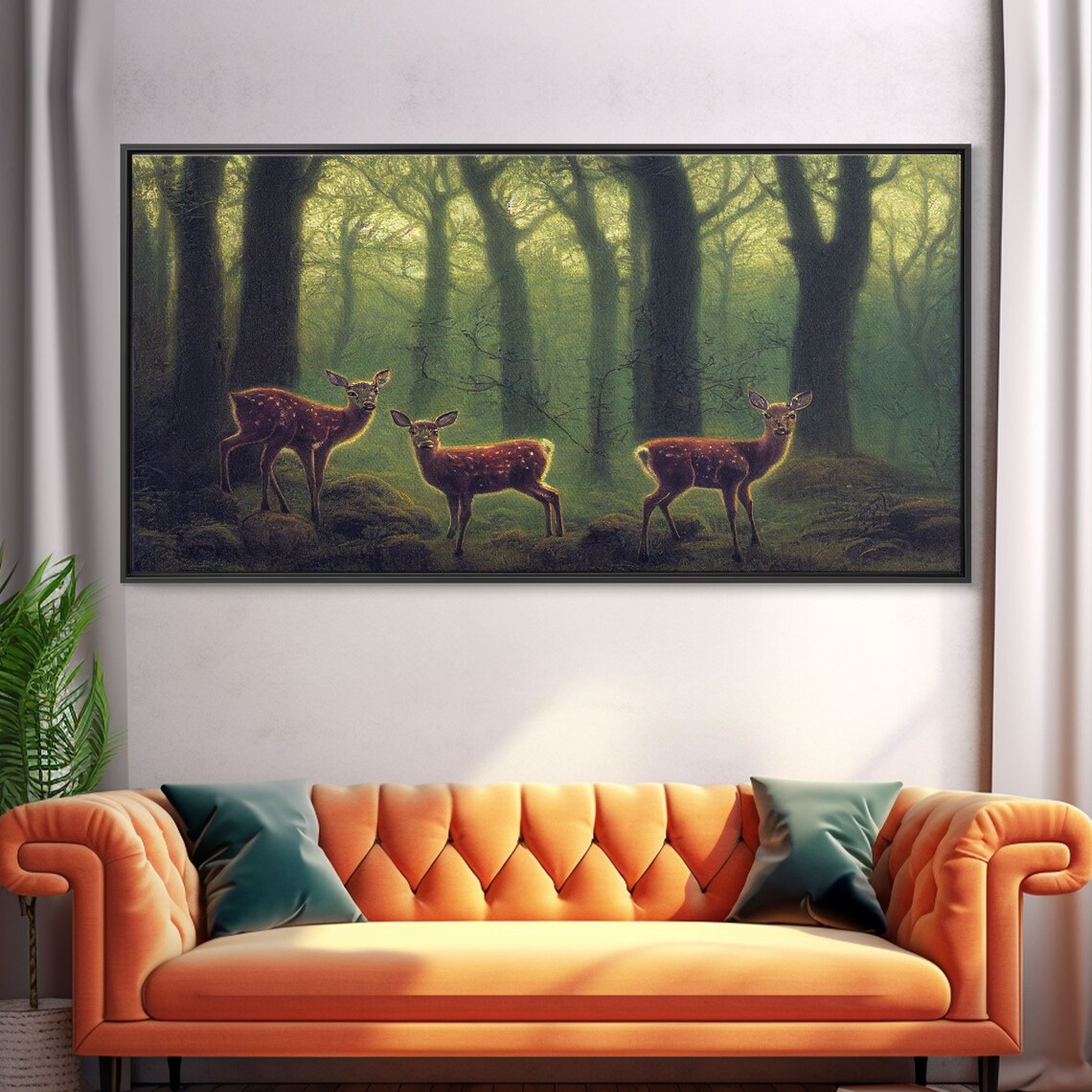 Whitetail Deer in a Forest, Wildlife Art Print - Image 5