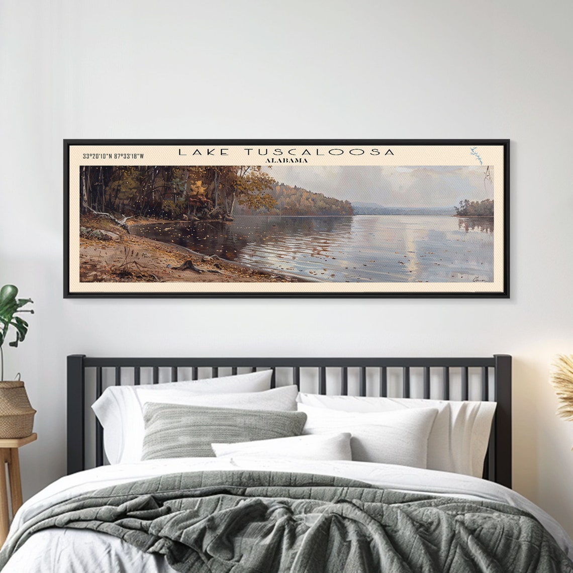 Lake Tuscaloosa Alabama Framed Print Lake House Decor Panoramic Wall Art Travel Poster Landscape Painting Living Room Decor - Image 4