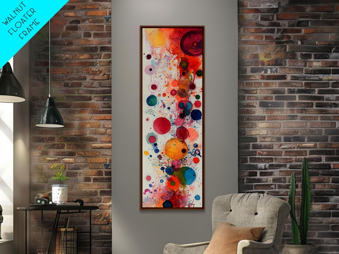 Colorful Abstract Dots Print Whimsical Art Modern Wall Decor Playful Vertical Art Gift Idea Light Pink Wall Art - Image 6