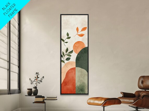 Print Of Abstract Minimalist Art With Sage Green Wall Art Orange Accents Boho Decor Southwest Wall Art Couch Art Living Room Art