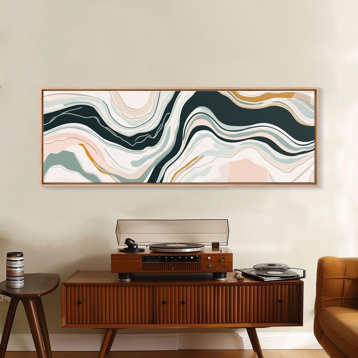 Pastel Marble Waves Swirl Abstract Boho Minimalist Wall Art Poster - Image 5