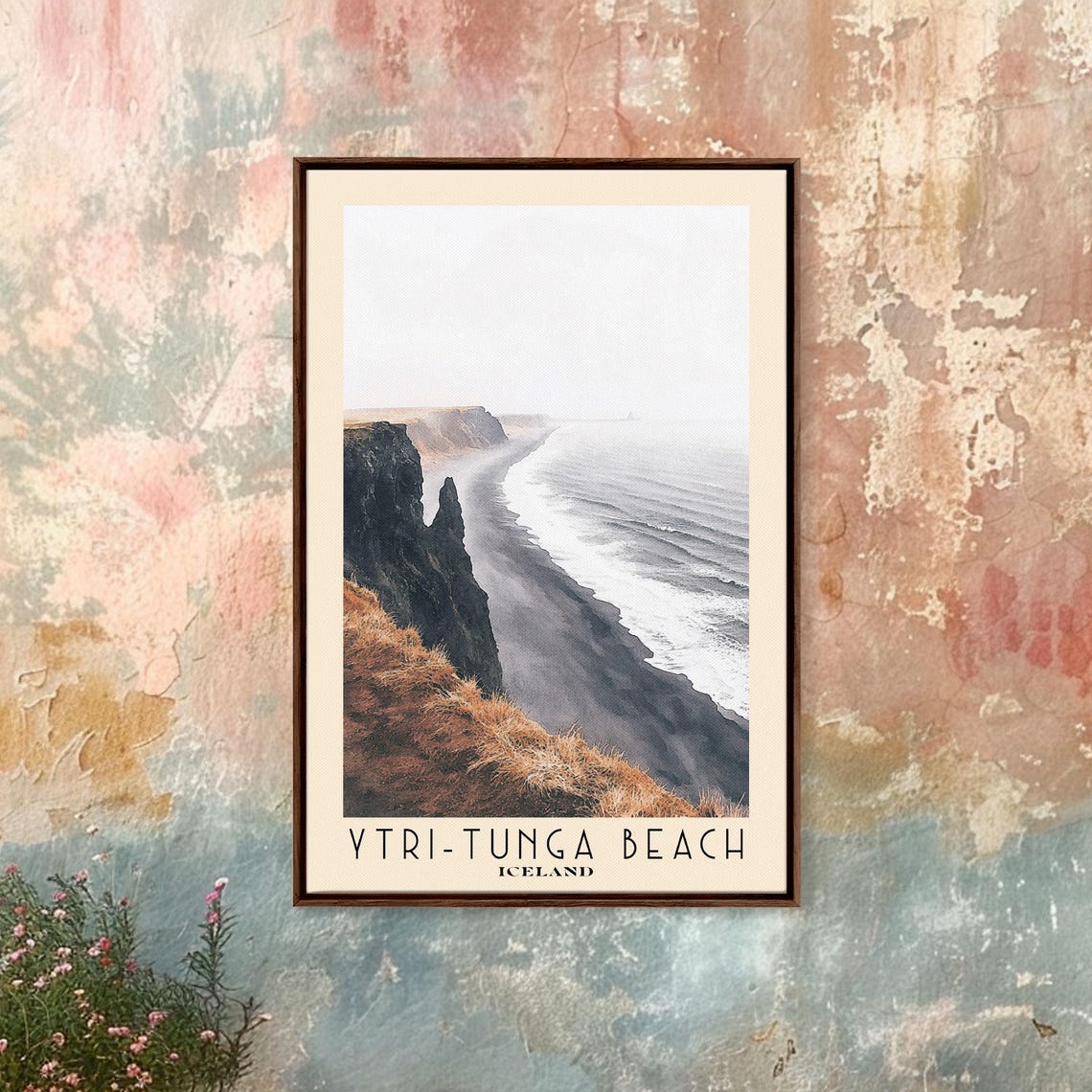 Ytri Tunga Beach Iceland Black Sand Cliffs Misty Coast Poster - Image 4