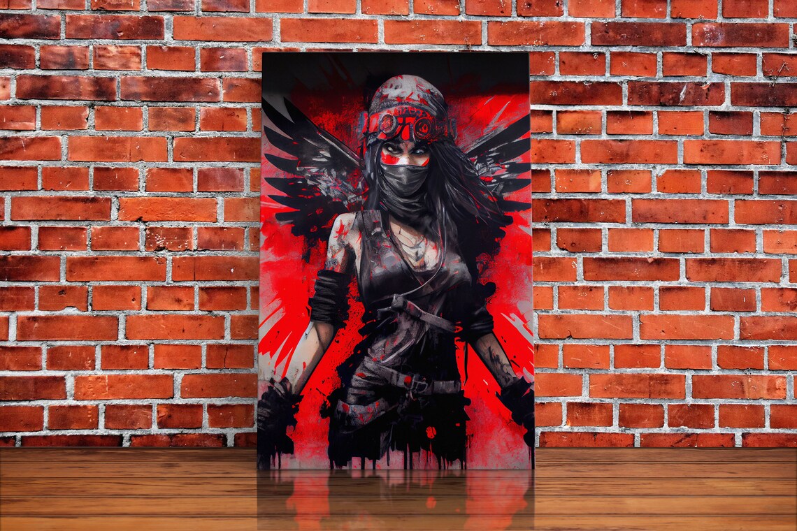 Graffiti Angel Art Print, Urban Art - Image 2