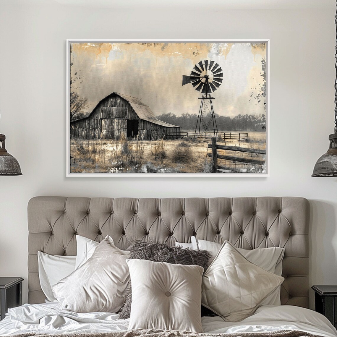 Old Barn Minimalist Farmhouse Rustic Art Print - Image 2