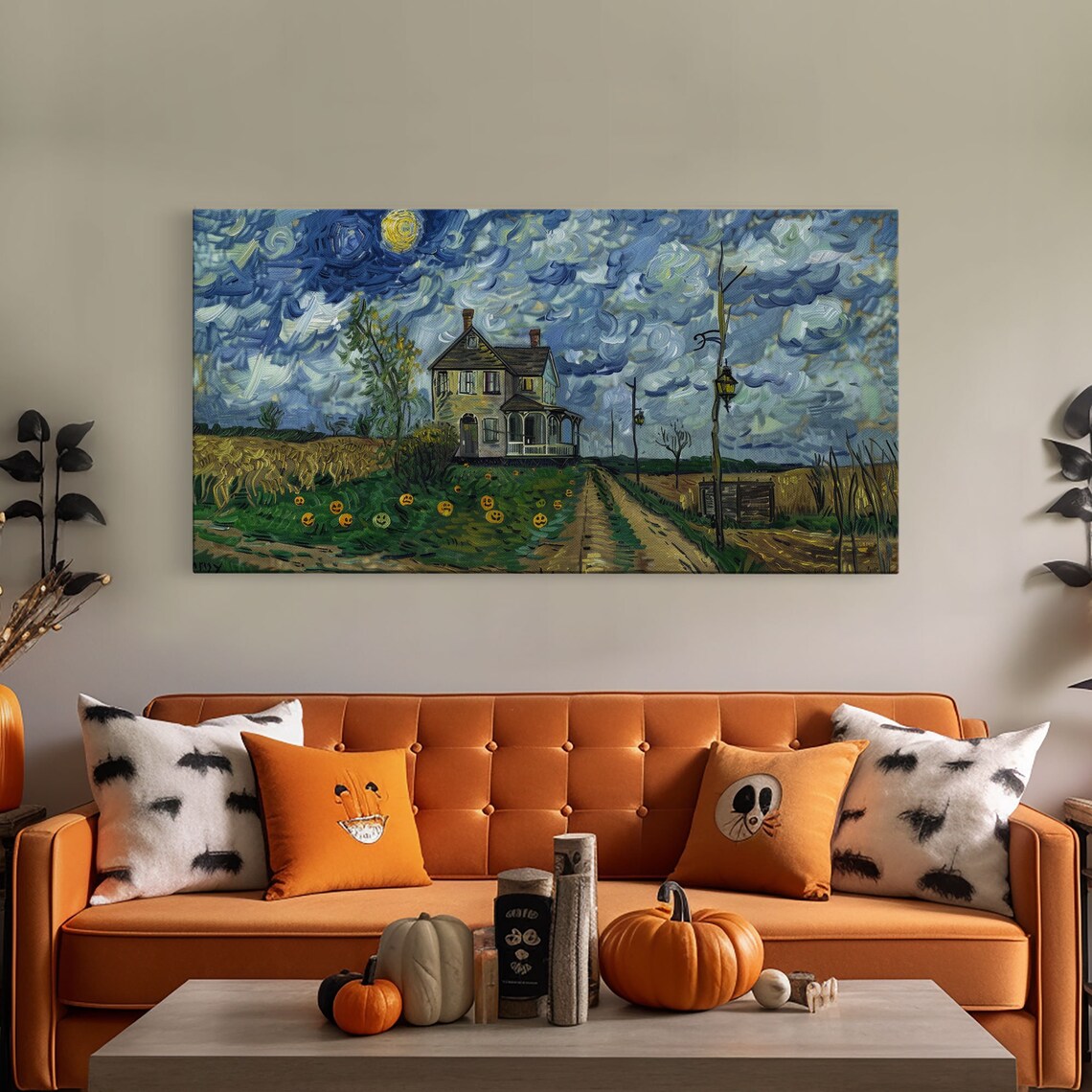 Haunted Countryside, Spooky Starry Night Inspired Art Print - Image 5