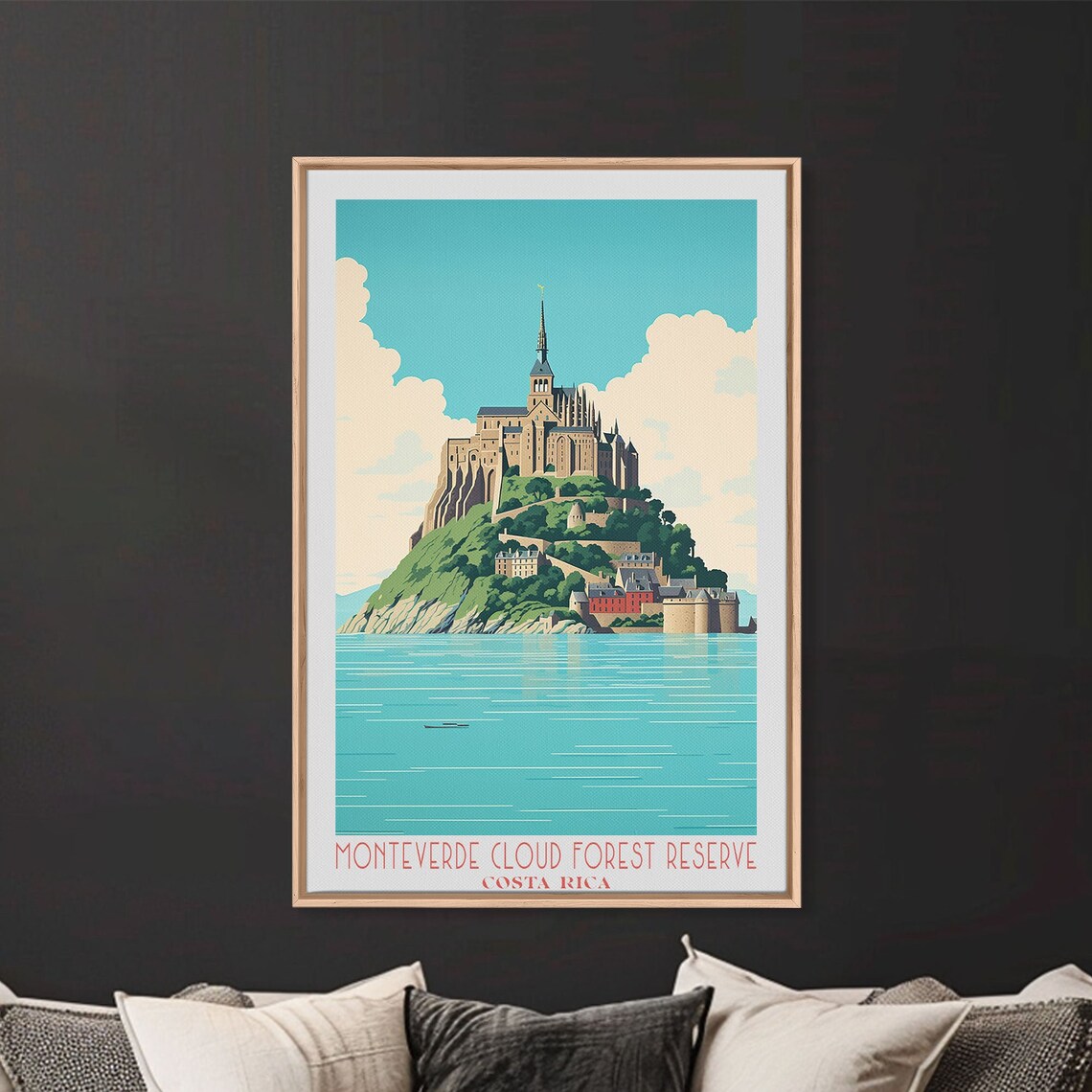Mont Saint Michel France Abbey Tidal Island Sea View Travel Poster
