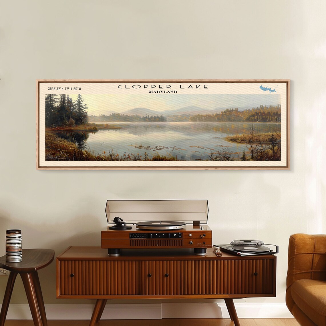 Cobbosseecontee Lake Maine Travel Poster, Rustic Decor - Image 4