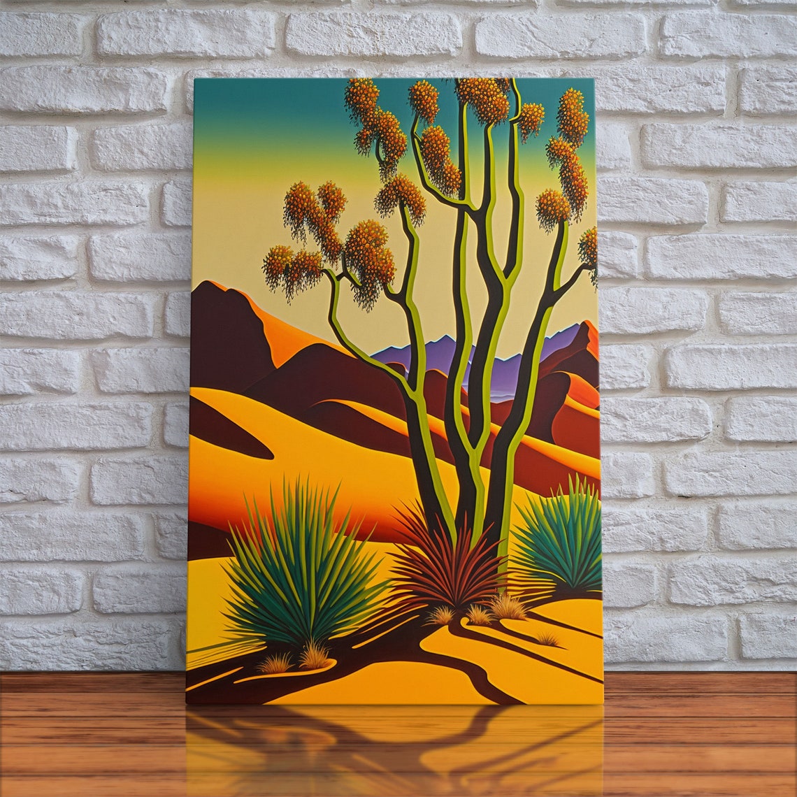 Southwestern Desert Golden Joshua Tree Sunset Dunes Travel Poster - Image 5