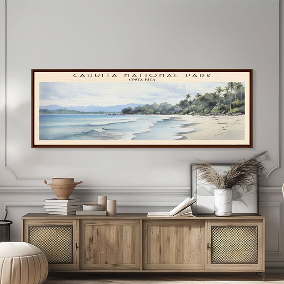 Cahuita National Park Costa Rica Palm Beach Turquoise Water Travel Poster